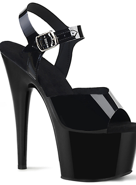 恨天高高跟鞋女15cm防水台夏细跟黑色凉鞋钢管舞鞋礼服t台走秀鞋