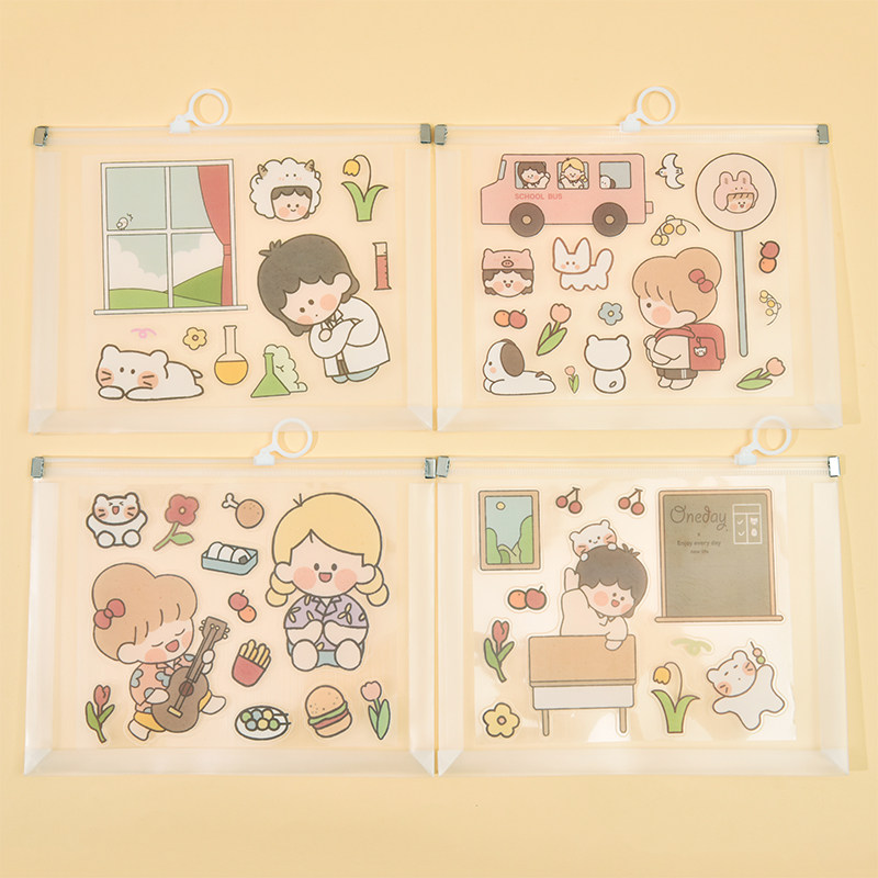 a4a5文具塑料PP透明款拉链袋防水文件袋科目分类试卷子孕检产检资