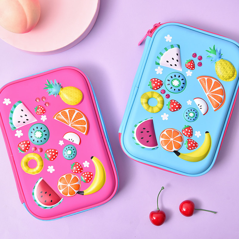 网红水果缤纷大容量笔袋铅笔盒女韩国简约儿童小学生可爱少女心ins风高颜值铅笔袋初中生文具盒多功能创意