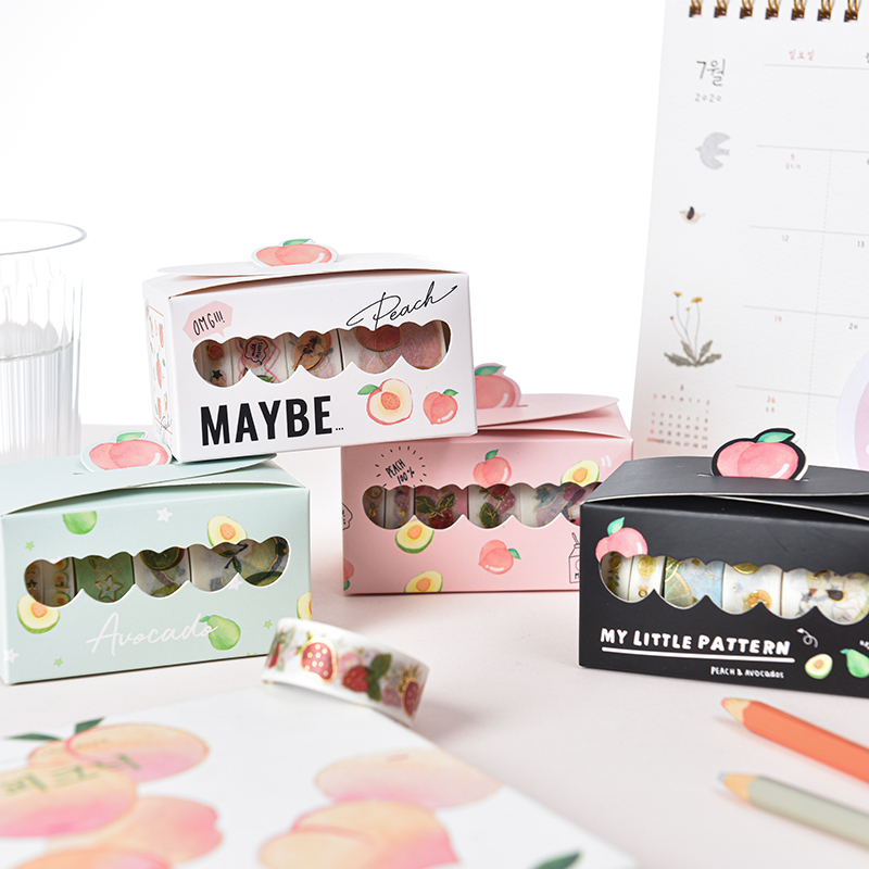 小清新创意和纸胶带手账装饰套装少女心梦幻可爱彩色diy烫金花边贴纸便宜胶纸水果花漾和风