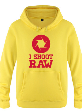 2018外贸男式连帽卫衣 I shoot RAW 新奇创意搞笑 厂家直销