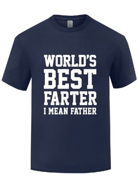 搞笑讽刺父亲节礼物T恤男宽松World's Best Farter I Mean Father