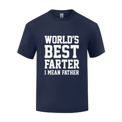 搞笑讽刺父亲节礼物T恤男宽松World's Best Farter I Mean Father