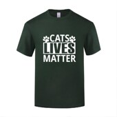 Matter 新款 搞笑口号标语 Cats Lives 创意短袖 圆领T恤男宽松大码