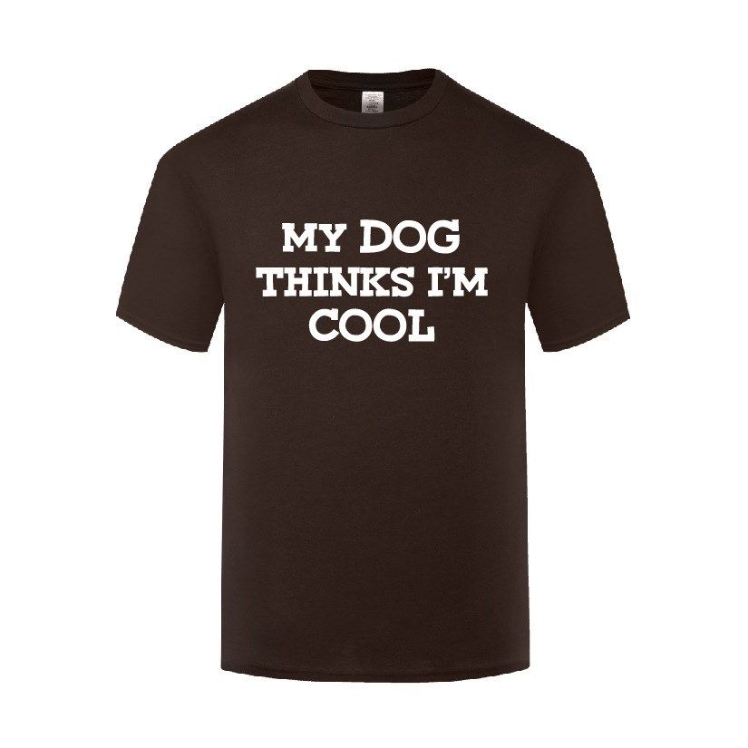 新款短袖棉T恤男宽松 My Dog Thinks I'm Cool 幽默新奇搞笑讽刺