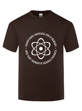 物理科学搞笑幽默短袖棉T恤男 Everything Happens for A Reason