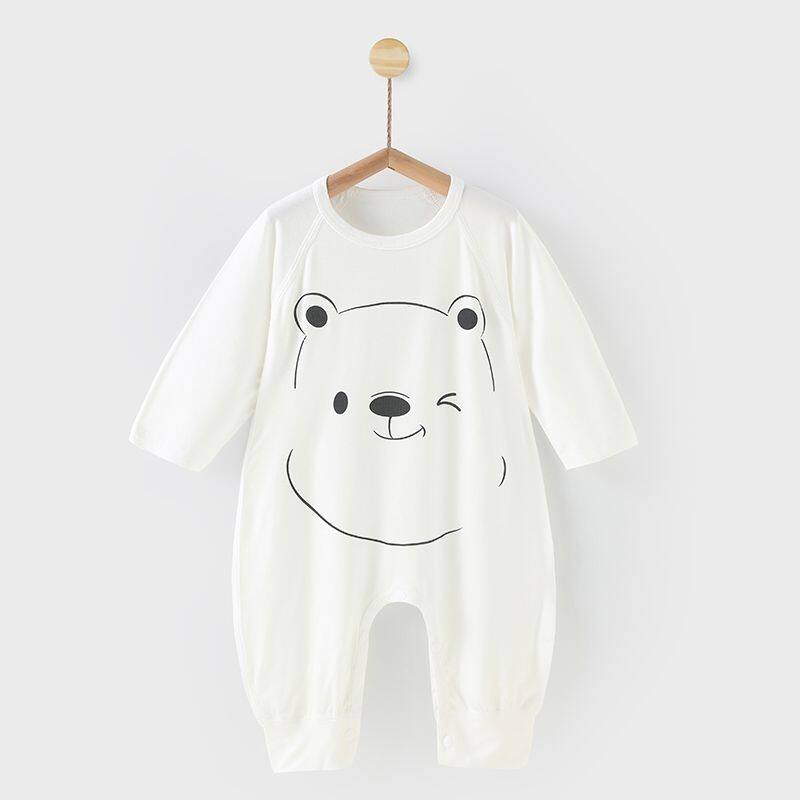A婴幼儿优可丝连体衣服男女宝短袖哈衣夏季薄款新生儿爬服按扣档