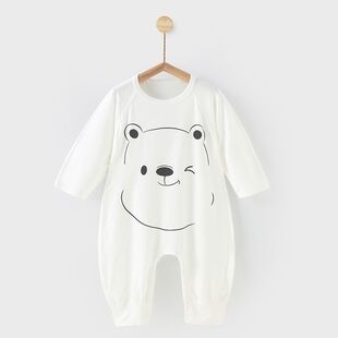 新生儿爬服按扣档 薄款 A婴幼儿优可丝连体衣服男女宝短袖 哈衣夏季