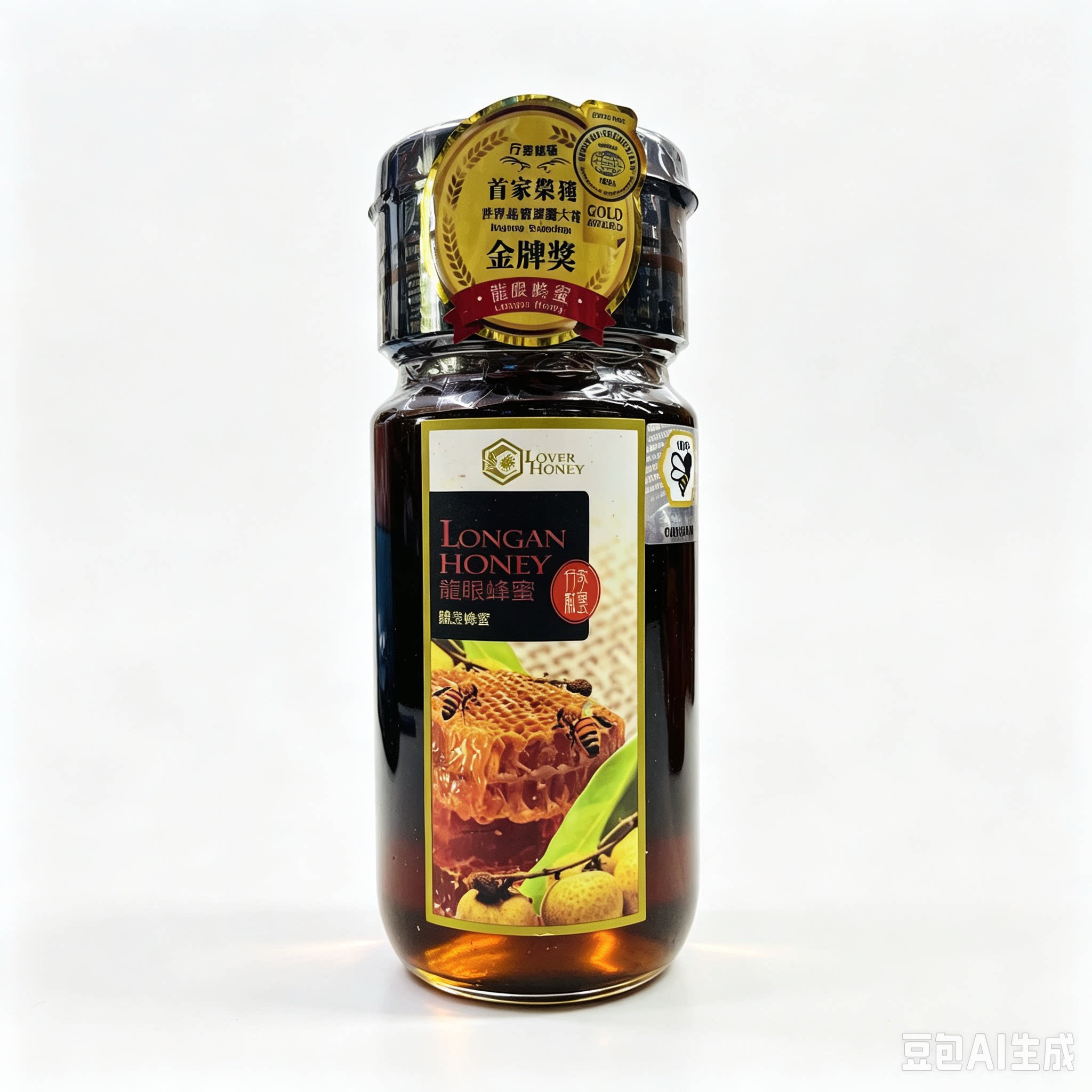 中国台湾情人蜂蜜龙眼荔枝百花蜂蜜冲饮瓶装烘焙家用蜂蜜