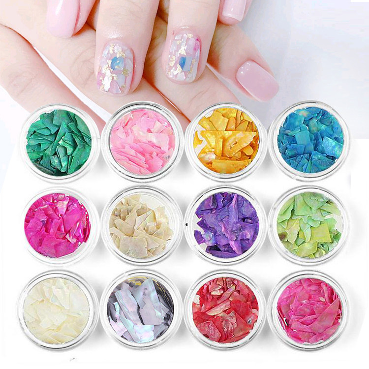 乔装师日系美甲饰品天然贝壳碎片幻彩不规则贝壳片鲍鱼片美甲光疗