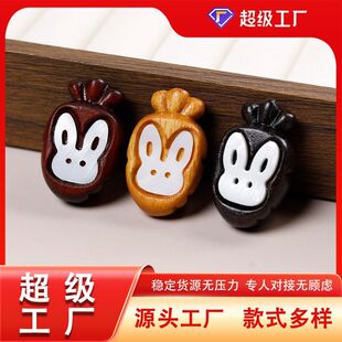 白配饰贝母配件个性饰品胡萝卜隔珠兔子DIY黑檀吊坠项链镶嵌手串