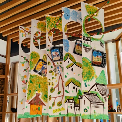 幼儿园书法吊饰绘画白卡纸卷环创材料美工区美术画室diy装饰布置