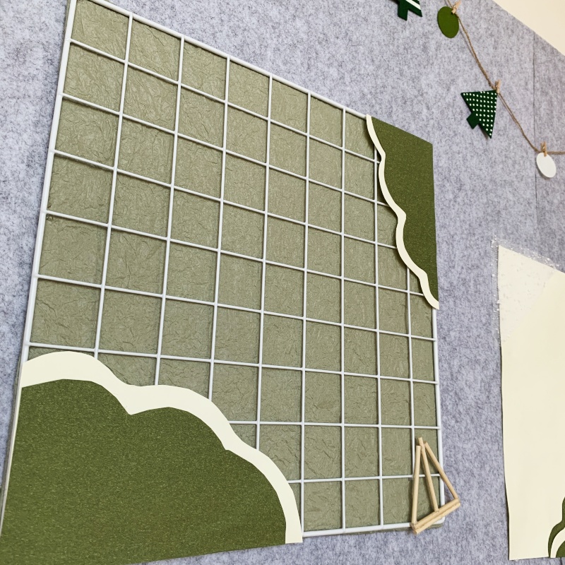 幼儿园森系边框环创材料装饰文化墙面网格主题墙布置教室麻绳环境