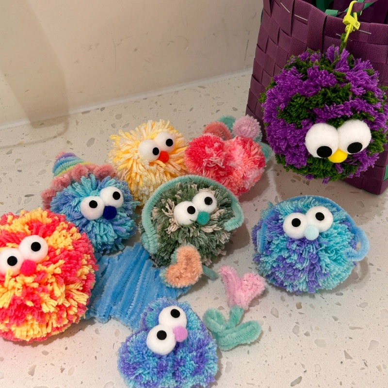 幼儿园儿童手工毛线球环创diy编织区课程制作投放材料包美工区域