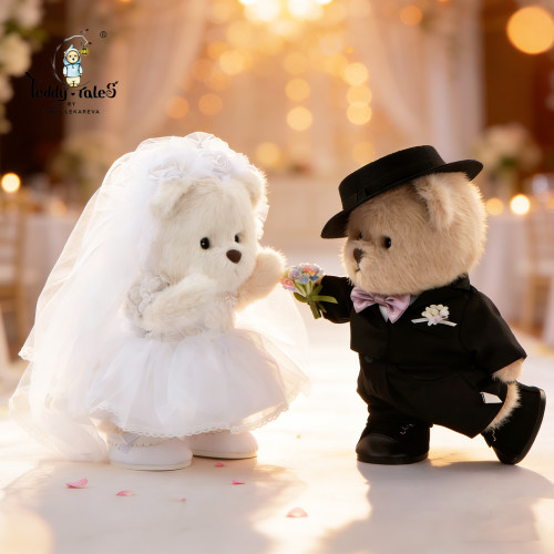 TeddyTales莉娜熊罗曼蒂克婚庆公仔压床娃娃女生礼物订婚玩偶