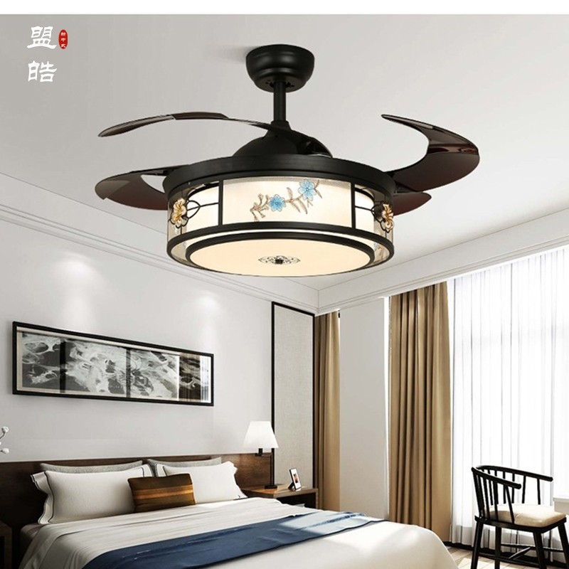 新中式餐厅吊扇灯48寸大风力隐形吊灯静音家用风扇灯客厅卧室风扇,家装灯饰光源,风扇灯,淘宝优惠券,粉丝福利购,淘宝优惠卷