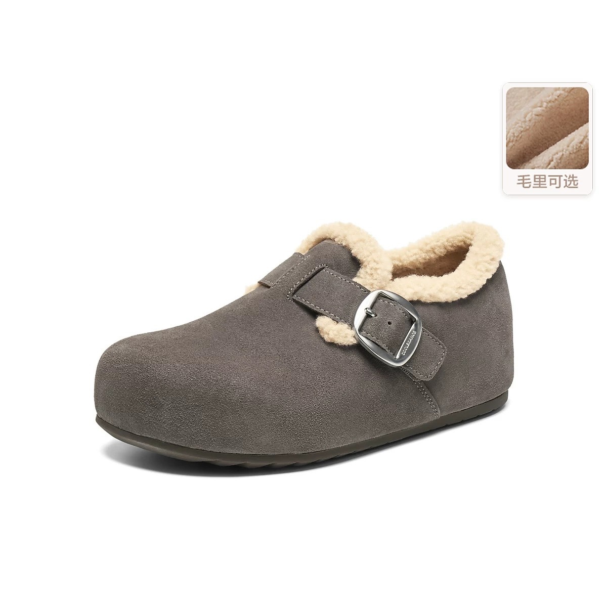 真皮加绒好看轻便舒适2025新款厚底勃肯棉鞋冬季雪地靴女