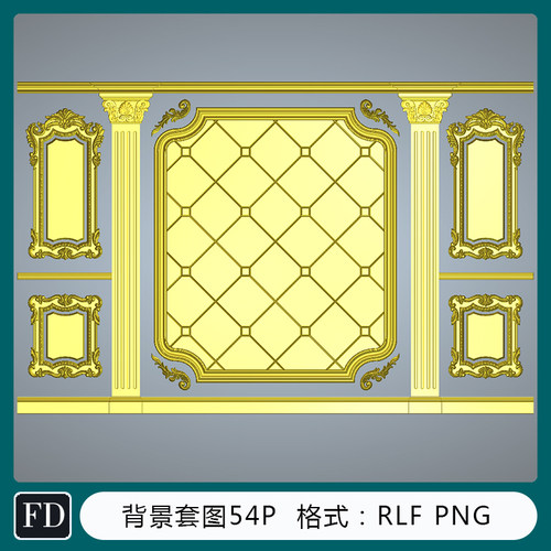 背景套图ArtCAM浮雕图库    浮雕镂刻 精雕图 灰度图  RLF2-01