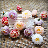 花朵花头 花海大世界diy手工绢花可爱迷你 布花仿真花 4cm山茶花