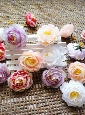 花海大世界diy手工绢花可爱迷你 布花仿真花 花朵花头 4cm山茶花