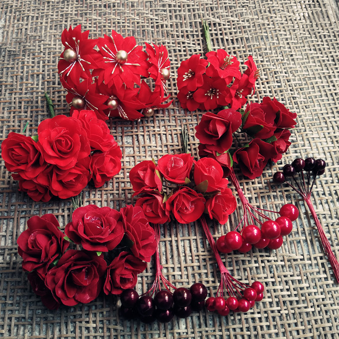 diy手工仿真花卷换烘培屋婚庆胸花头饰喜糖盒绒布玫瑰 中国风绒布