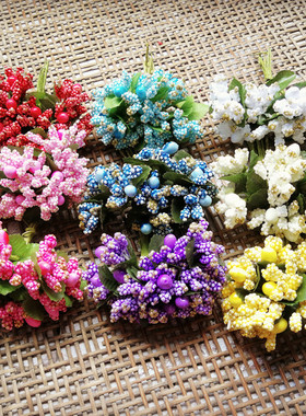 花海大世界diy手工材料满天星花环配件仿真花花蕊花心 金粉大珠花