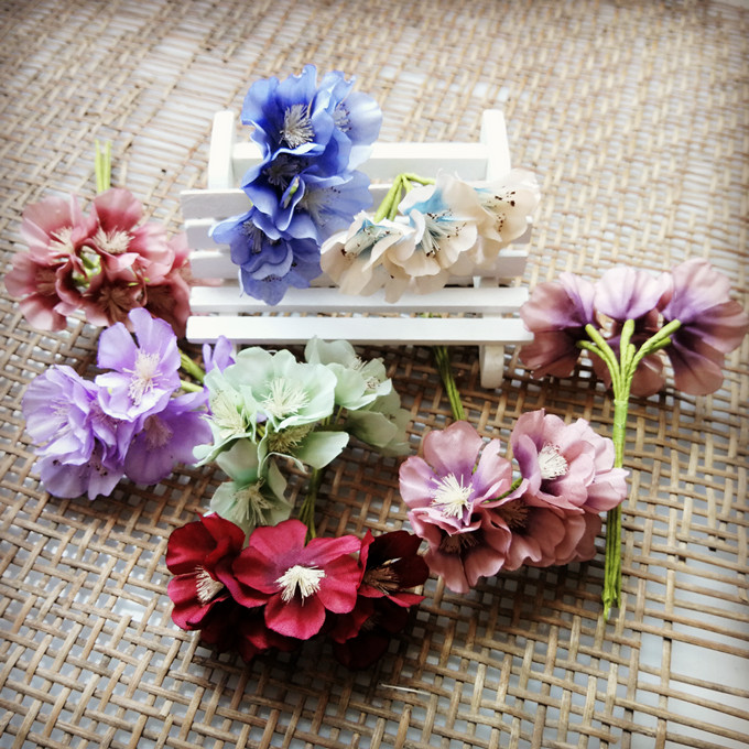 花海大世界diy婚庆布艺花朵仿真花花环材料手工配件 复古欧式樱花