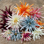 花海大世界森系绢花仿真花花朵花头头饰配件布花花艺大小 烟花 菊