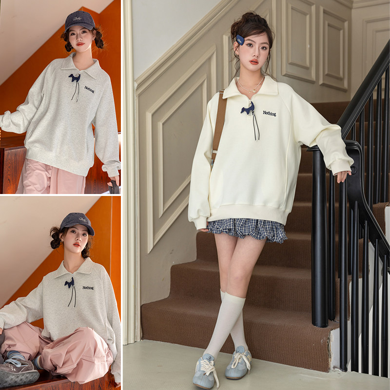 骄骄虎女童卫衣2026春季新款女大童初中生青少年卫衣T恤衫9055