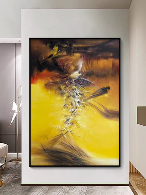 油画客厅挂画赵无极纯手绘抽象玄关过道厚肌理定制落地大芬村壁画