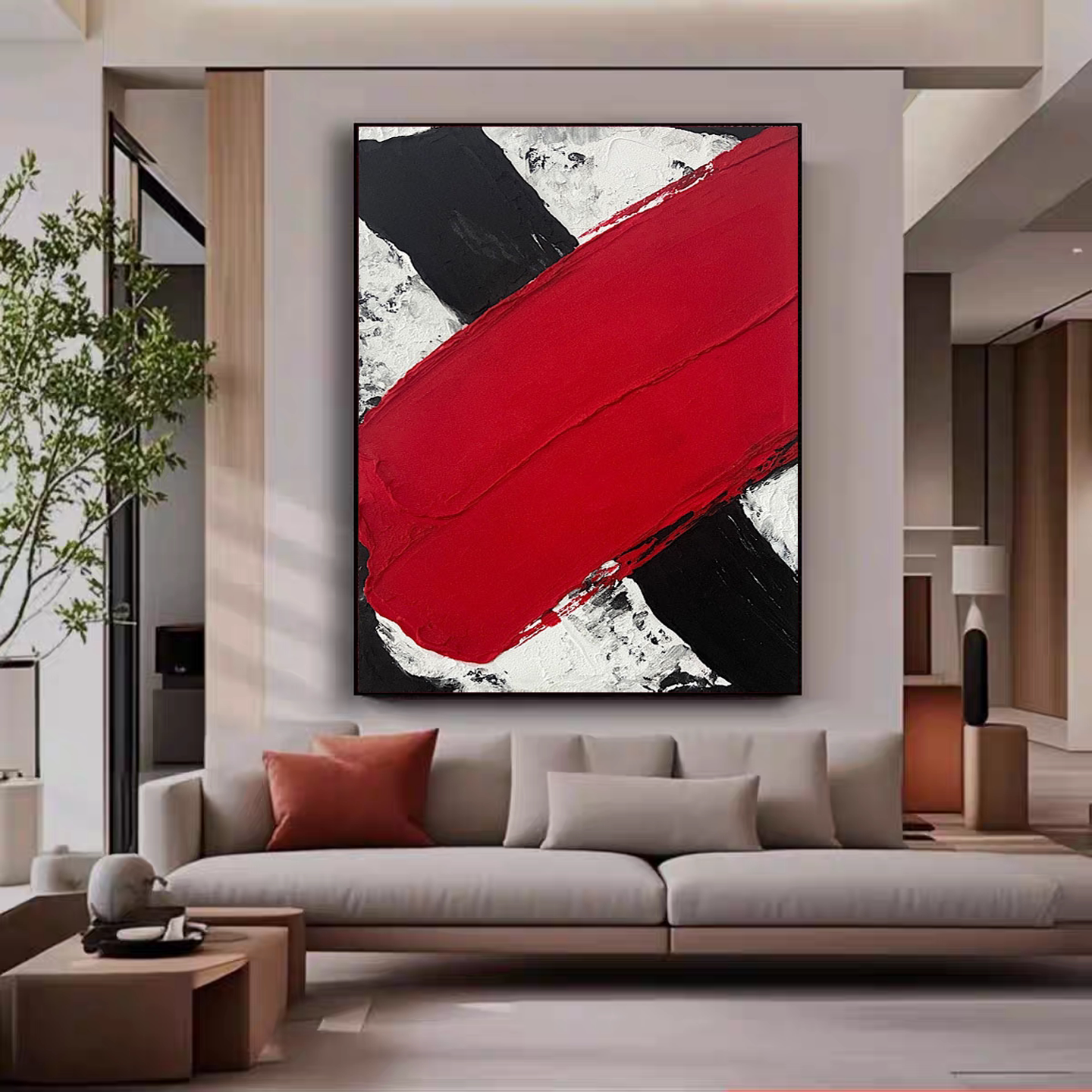 油画客厅挂画手绘《鸿途似锦》玄油画