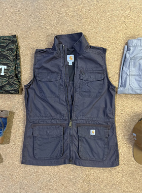 Carhartt 经典卡哈特主线帆布工装夹克美式咔叽水洗帆布休闲马甲