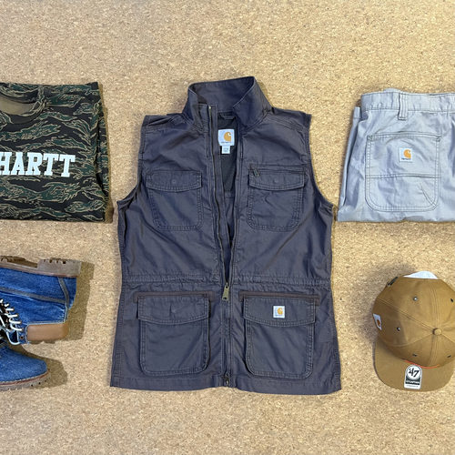 Carhartt 经典卡哈特主线帆布工装夹克美式咔叽水洗帆布休闲马甲