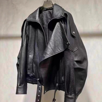 海宁新款皮衣机车夹克宽