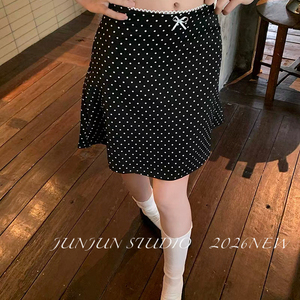 JUNJUN-STUDIO-26夏上新辣妹复古波点半身裙11353