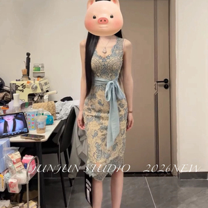 JUNJUN-STUDIO-新辣妹气质包臀显瘦收腰连衣裙(绑带不可拆)20281