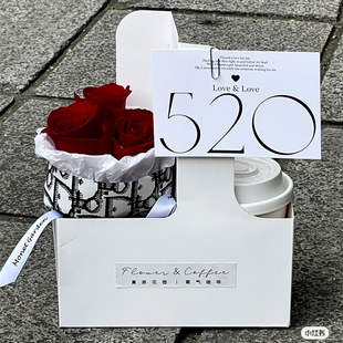 手提咖啡花盒牛皮纸袋甜品烘焙包装奶茶外带打包盒鲜花束蛋糕盒