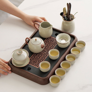 汝窑茶具套装家用泡茶客厅会客功夫茶壶茶盘2026新款喝茶整套送礼