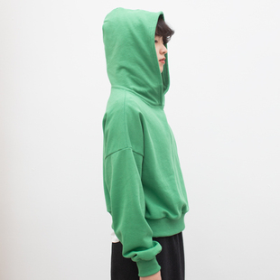 殳十原创设计连帽衫 2020新休闲女 加绒落肩纯棉卫衣纯色春秋冬长袖