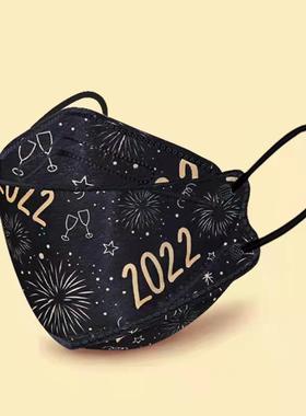 贺岁2022 潮款黑色k94鱼嘴 3d立体防护 男女一次性f口罩