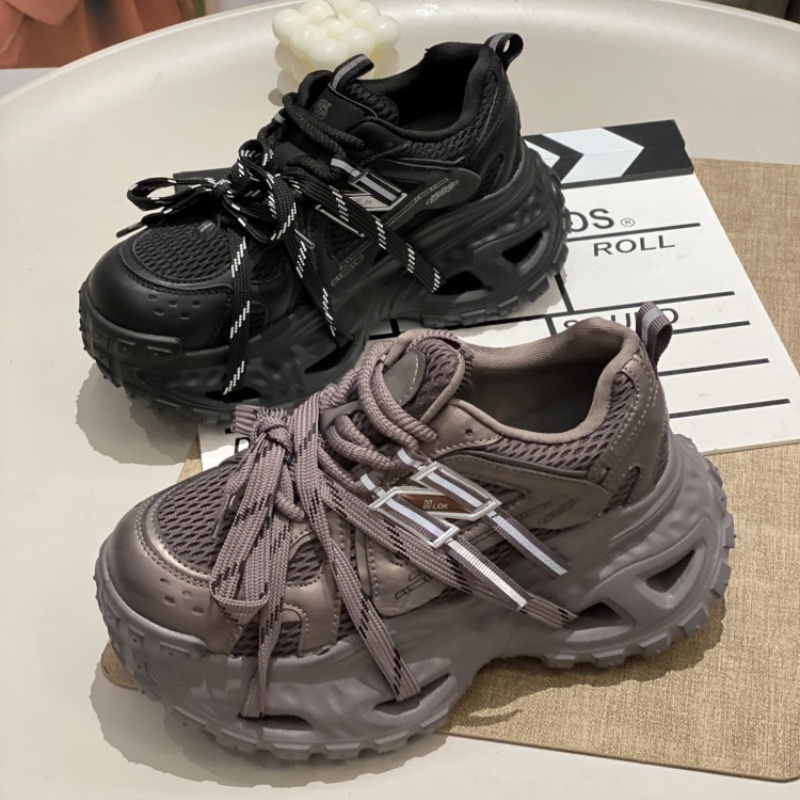 老爹鞋女2025年新款拼接网面透气