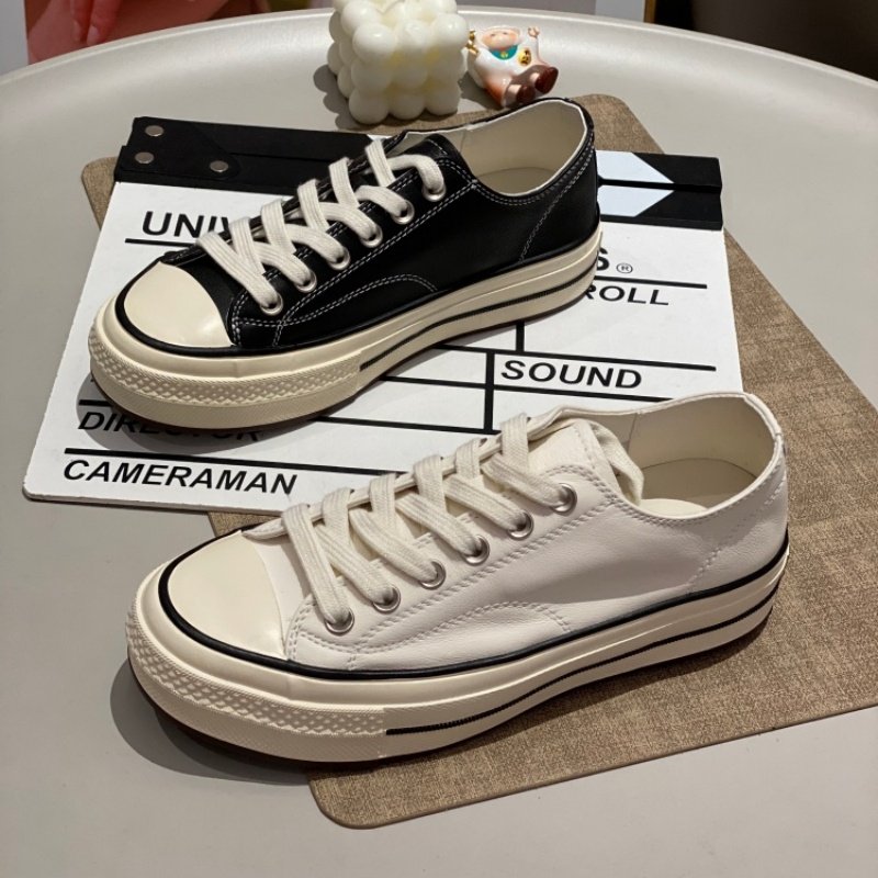 休闲风厚底系带板鞋女2026百搭女鞋增高低帮圆头深口鞋舒适显脚小,女鞋,时尚休闲鞋,淘宝优惠券,粉丝福利购,淘宝优惠卷