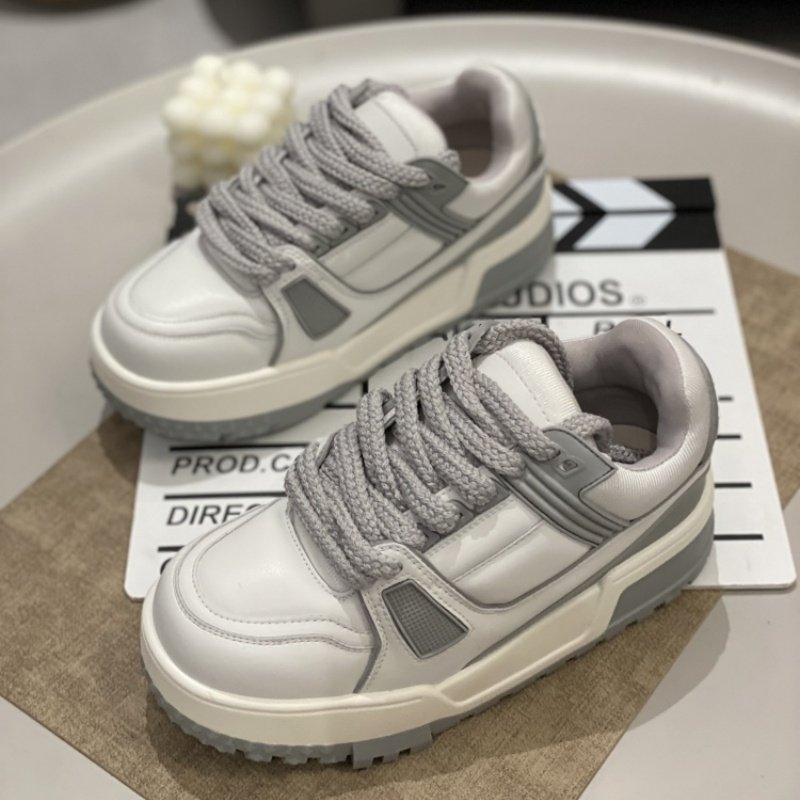 欧货板鞋女2025春季新品厚底真皮面包鞋小白鞋女ins潮时尚运动鞋,女鞋,休闲板鞋,淘宝优惠券,粉丝福利购,淘宝优惠卷