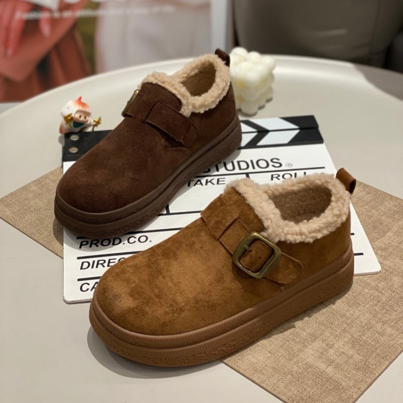 2025年冬季新款保暖圆头休闲鞋