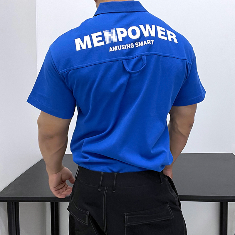 面料超赞！高克重重磅短袖T恤POLO衫潮男修身微阔型宽松套头潮男