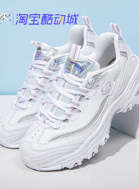 斯凯奇熊猫鞋女子2023秋季运动鞋厚底复古休闲老爹鞋66666200-WHT