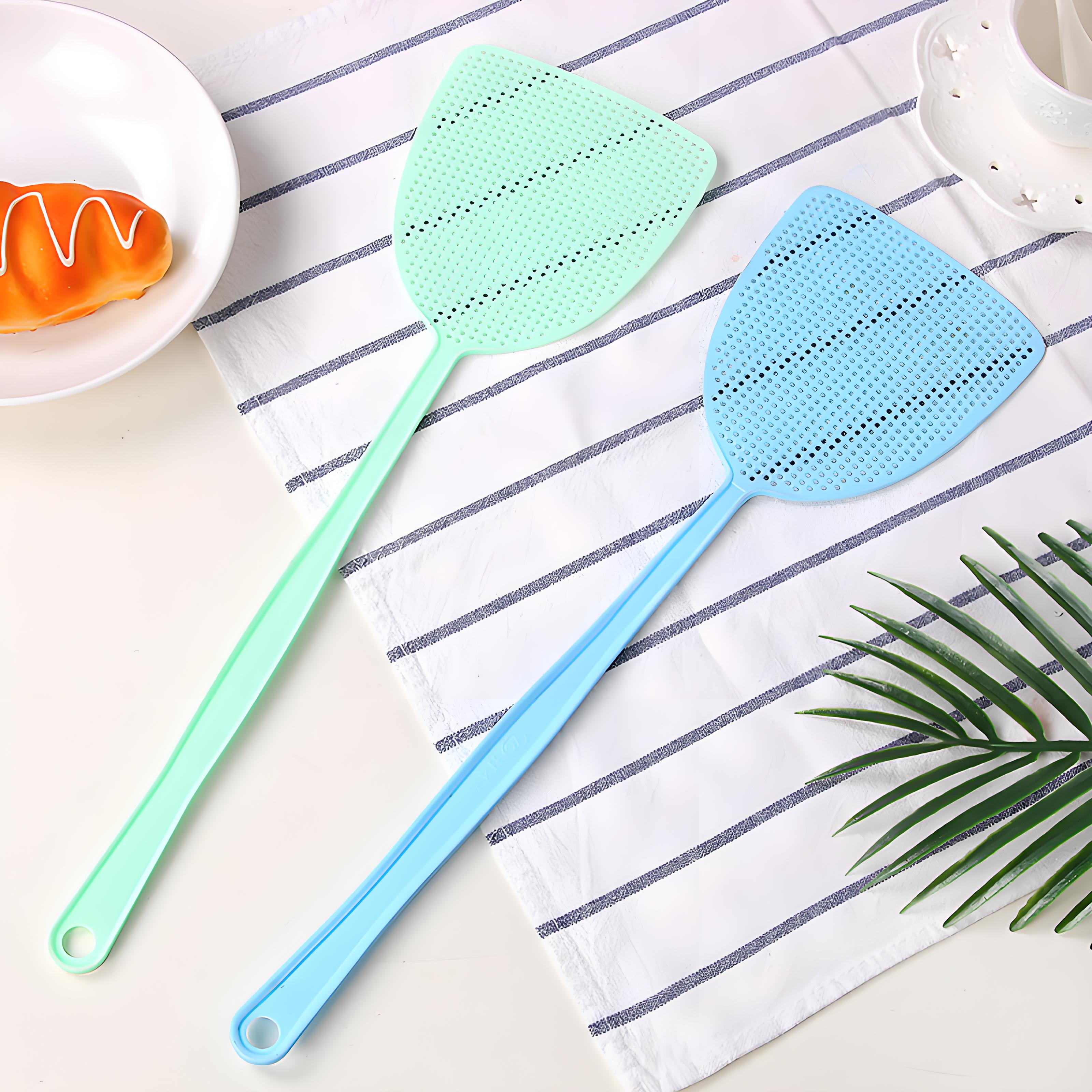 苍蝇拍圆孔网面塑料苍蝇拍夏季家用耐用蚊子拍加长手柄灭苍蝇拍子