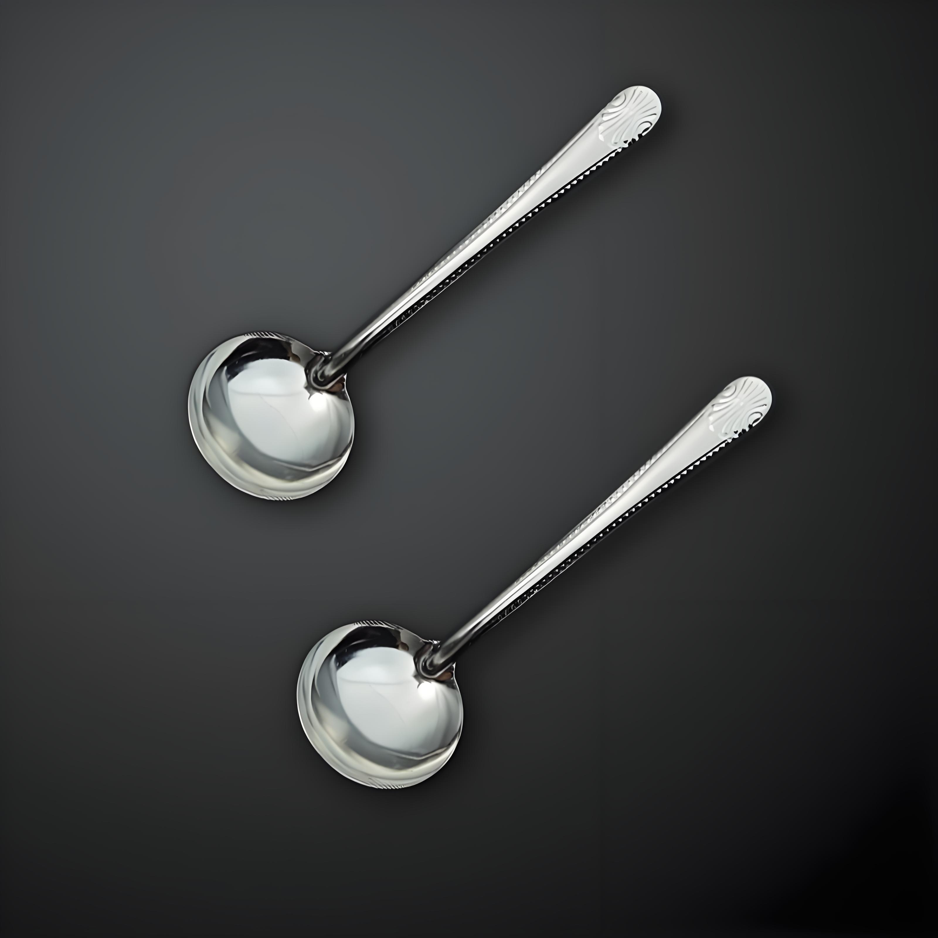 圆头不锈钢小汤勺长柄汤勺加深勺子调羹勺家用商用喝汤勺料油勺