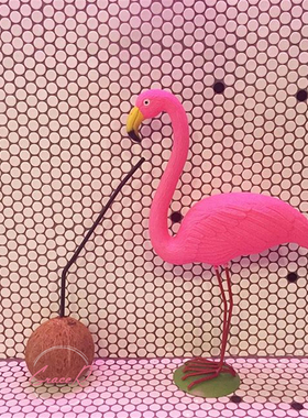 网红店火烈鸟桌面摆件家居装饰