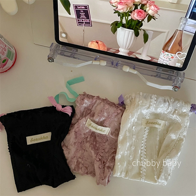 chubbybaby*可爱织锦抽绳束口袋ins风收纳袋杂物口红零钱包耳机